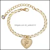 Bracelets de Cheville 26 Anglais Initiale Coeur Chaîne de Cheville Cristal Chaînes d'Or Chaleur Charme Pied Lettres Femmes Mode Bijoux Will And Sandy Cadeau 5 Dhvxk