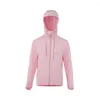 Damenjacken OhSunny Frauen Sommer Anti-UV-Mäntel Sonnenschutz Sonnenschutz Hoodie Reißverschlusstaschen Reflektierender Streifen Outdoor-Sport Radfahren