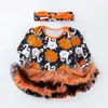 특별한 경우 아기 소녀 옷 만화 할로윈 드레스 가을 호박 긴 슬리브 로마 두 개 세트 축제 의상 220914