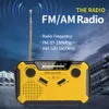 Multifunktionell handradiosolvevdynamo -driven AM/FM/NOAA Väder Radio Använd Nödlampan Power Bank Outdoor