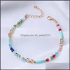 Enkelbanden mode colorf kristal kraal enkelen voor vrouwen op blote voeten sandalen voet anklet armband bohemia zomer strand charme sieraden cadeau 1 dhtiq