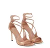 Роскоши Fiery Satin Cross Brap High Heel Sandal