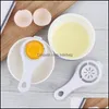 Outils d'oeufs 13x6cm Séparateur de jaune d'oeuf en plastique blanc Cuisine Cuisson Gadget Tamis Outil Diviseur Nouveauté Outils Drop Livraison 2021 Accueil Gar Dhxbe