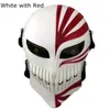 Maski imprezowe biały czerwony czarny niebieski śmierć Kurosaki Ichigo Bleach Mask Replica Halloween czaszka Cosplay Corplay Props CS War Game Maski 220915