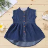 Mädchen Kleider Baby Meerjungfrauen Schwanz Kleid Mädchen Knopf Kinder Prinzessin Sommer Denim Kleinkind Rüschen KleidRock 5t Herbst