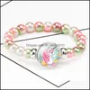 Perlenstränge Stränge Regenbogen Perlenarmbänder für Kinder Mädchen Colorf Acrylperlen Armband Kinder Cartoon Party Schmuck Geschenke Dr Dh2Vi