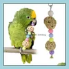 Autres Fournitures Pour Oiseaux Perroquet Pet Bird Cage À Mâcher Jouet Suspendu Corde Grotte Échelle Couleurs Haute Qualité Rat Souris Perlé Twisted Drop Delivery Dhigb