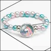 Perlenstränge Stränge Regenbogen Perlenarmbänder für Kinder Mädchen Colorf Acrylperlen Armband Kinder Cartoon Party Schmuck Geschenke Dr Dh2Vi