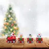 Decorazione per feste 1 set Globo di neve di Natale Ornamento del treno di cristallo Babbo Natale Pupazzo di neve Alce Slitta Auto Palla rotonda Decorazioni per il desktop di Natale