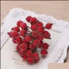 Fiori decorativi Ghirlande Decorativo Mini Natale Smerigliato Bacca artificiale Vivid Red Holly Bacche Ghirlanda domestica New Beautif Decor Dhx3I