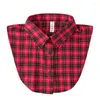 Nœuds papillon Femmes Hommes Revers Plaid Faux Collier Dames Colliers détachables Chemise Faux Blouse Cravate Nep Kraagie