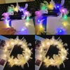 Fasce di piume luminose a LED Ghirlanda di piume flash Copricapo da sposa Fascia per capelli bagliore Decorazioni per bomboniere