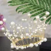 Forniture per feste Affascinante perla fatta a mano Princess Crown Cake Topper Decorazione di nozze Sposa e sposo Cappello di buon compleanno