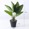 Flores decorativas de 38 cm de banana tropical em vasos de musa plantas artificiais de bom toque folhas de palmeira de touch jungle ornamentos para lojas