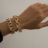 Moda retrò semplice braccialetto creativo femminile Hip Hop color oro metallo fascino ragazza bracciali gioielli da uomo