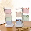 Storage Bottles 4-layer Spice Jar Straw Rotating With Spoon Box Pepper Spices Tower Herbs Tools Seasoning Kitchen Jars