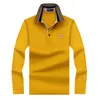 Heren Polos Autumn Men Classic Shirt Business Casual Cotton Male top T -stukken lange mouw Turndown Collar Plus Maat 220915