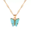 18K Gold Plated Lovely Butterfly Pendent Necklace for Women Ladies Female Wedding Animal Nice Jewelry Gift Anniversary Wholesale Price