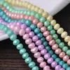 Perles Mat Enduit Cristal Verre 6mm Rondelle Facettes Lâche Entretoise Pour La Fabrication De Bijoux DIY