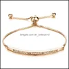 Bangle Originality Bracelet Delicate Microinlay Zircon Crystal Single Row Arc Adjustable Fashion Jewelry Women Chain Bracelets 3 18Zx Dh3Wf