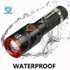 Pocketman LED -ficklampa Portable Camping ficklampor Zoomable fackla vattent￤ta facklor Anv￤nd 18650 batteri