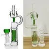 Glass Green Bongs Hookah Dabs Kit Glass Bowl Tip Set Straw 14mm Joint for Smoking Water Bong Pipes Samll Recycler Oil Rigs