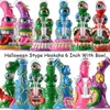 Halloween Shape Hookahs 6 tum unika glas bongs ögontänder vatten bong duschhuvud perc bläckfisk olja dab rig 4mm tjock mini med skål