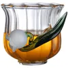 Frische Glas-Frühstücksmilchbecher mit Glocken-Orchideen-Griff-Teetasse
