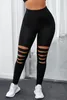 Kadın Taytlar Sebowel Leopard/Solid Siyah Kadın Yüksek Bel İçi Boş Out Sıska Uygun Streç Taytlar Kadın Gündelik Taytlar Uzun Pantolonlar S-XL 220914