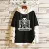 Erkekler souties sweatshirts anime undertale sans cosplay kostüm 3d klasik erkek kadınlar hoodie giyim sahte hip hop iki parça 220914