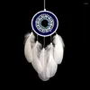 Decorative Figurines 11cm Evil Blue Eye Dream Catcher Feather Wind Chime Black And White