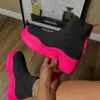 2022 Fall Women Sock Booties مصمم جديد سميث سميك غير رسمي أحذية واحدة منسوجة أحذية غير رسمية مرنة