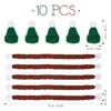Noel Süslemeleri 20 PCS Mini Noel Baba Şapkalar Scarf Şarap Şişesi Dekorlar Küçük Eşarplar Zanaat Kapağı Küçük Bebek Bitki Dekoru 220914