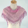 10Pcs Spring Autumn Floral Lace Triangle Scarf Classic Breathable Hollow Solid Color Women Ornament W-1