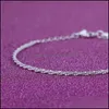 Anklets sier pläterade charm ankletter 2mm bredd blommor koppar fot smycken ornament kvinnor mode delikat armband 2 1ys m2 droppavlag dh8mc