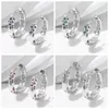 Hoop Earrings Yunkingdom Silver Color Large Punk Jewelry CZ For Women Girls Round Original Wholesale Bulk