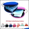 Storage Bags Mtifunctional Neoprene Small Purse Zipper Coin Face Mask Holder For Earphone Bags Pouch With Keyring 100Pcs Drop Deliver Dhtay