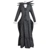 Tema kostym mardrömmar före jul Jack Skelington Sally Cosplay Men's Women's Dress Set Halloween Party 220915