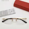 Ny modedesign Rimless Frame Optical Glasses Model 0349o Simple Popular Style Square Transparent Lens kan vara receptbelagda linser