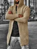 Мужские шерстяные смеси Свитер Кардиган Мужчина средняя длина кардиганы с капюшоном весенняя осенняя мужская одежда легкая вязаная куртка модные свитера трикотаж 220915