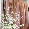 Partydekoration 2022 Dezember-Design, 3 m H x 3 m B, errötender rosa Vorhang, Champagner-Gold, Pailletten-Drapierung, Hochzeitshintergrund