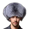 Berets High Quality Man Hat Smooth Touch Thick Winter Ear Flap Bomber