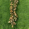 装飾的な花人工黄金の偽の花Rattan Eucalyptus Vine Garland Morning Glory Wedding Garden Decoration Wall Home Decor