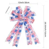 Decorazione per feste 4 luglio Fiocchi per capelli Elastico per capelli Cravatte Bobbles Ragazze 30 50 CM Stripes Bowknot USA Flag Festival Hairgrip Kids