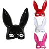 Frau M￤dchen sexy Kaninchenohren Maske s￼￟e Kaninchen lange Ohren Bondage Masken Halloween Masquerade Cosplay Kost￼m Requisiten