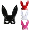 Femme fille sexy lapin oreilles masque mignon lapin long oreilles bondage masques halloween mascarade cosplay costume accessoires