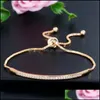 Bangle Originality Bracelet Delicate Microinlay Zircon Crystal Single Row Arc Adjustable Fashion Jewelry Women Chain Bracelets 3 18Zx Dh3Wf