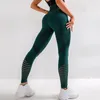 Damen Leggings CHRLEISURE Hohl Yoga Leggings Frauen Hohe Taille Push-Up Sport Hosen Atmungsaktive Streifen Nahtlose Legging Fitness Gym Leggings 220914