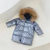 Down Coat Autumn och Winter Waterproof Antifouling Children Fur Colla Jacka pojkar flickor utomhus lek antidirty 220915