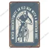 2023 Funny Retro Bicycle Poster Metal Painting Tin Sign Plate Vintage Mountain Biking Metal Signs Wall Art Decor for Road Bike Club Garage Bar Pub 20x30cm